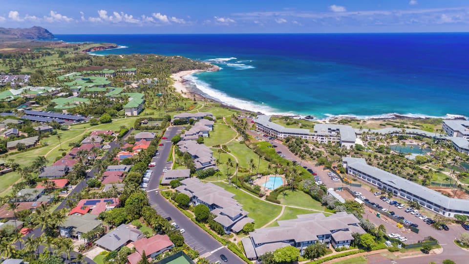 Aerial of Poipu Sands and the Grand Hyatt