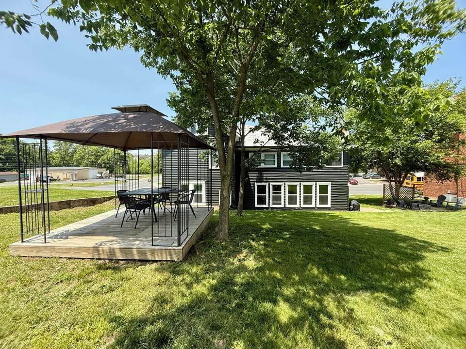    Backyard gazebo dining area