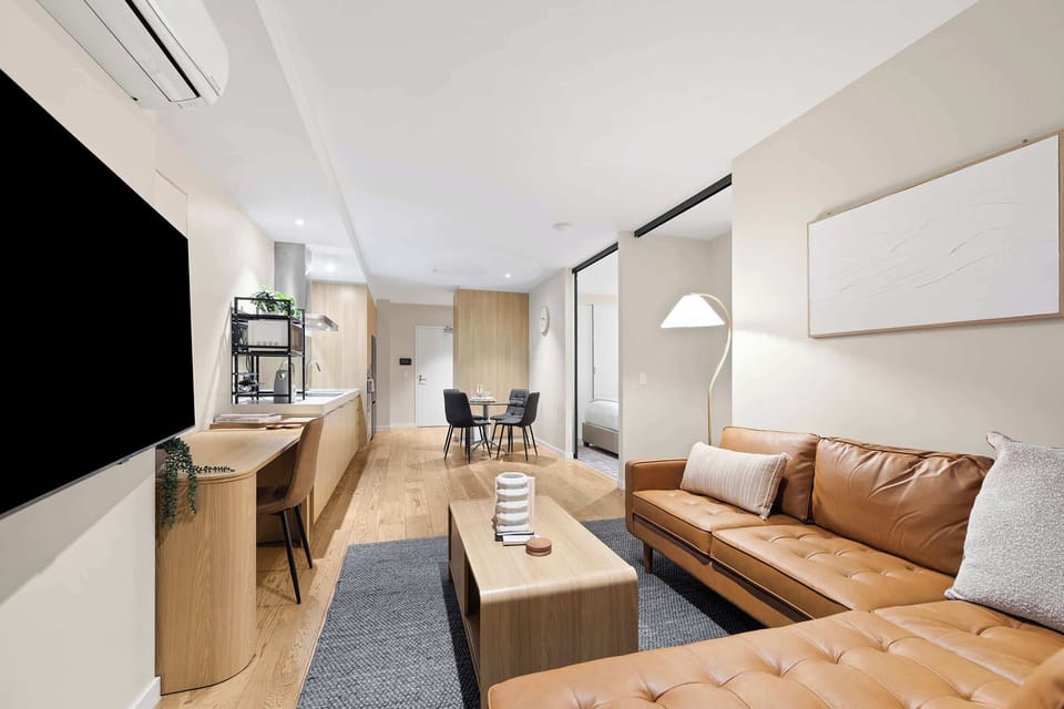 Open plan living, dining and kitchen area