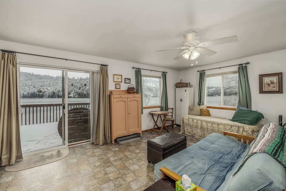 Enjoy easy access to the balcony through this inviting space, perfect for taking in fresh air and views.