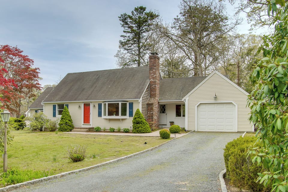 Property Exterior | Furnished Deck & Patio | Private Yard w/ Garden