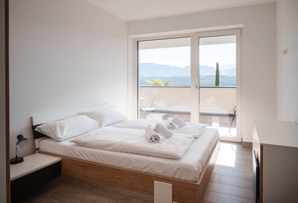 Bedroom with beds made up