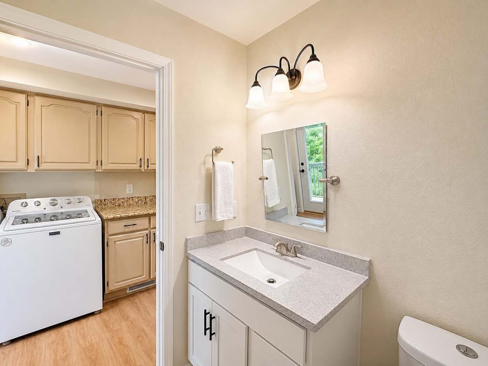 A single vanity & shower await in the first main-floor full bath​