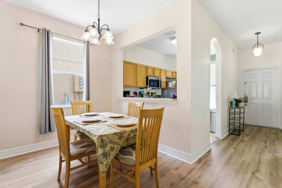 Dining table perfect for shared meals and vacation memories