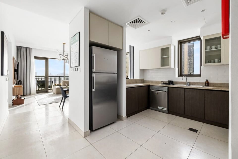 Kitchen and living area with balcony access