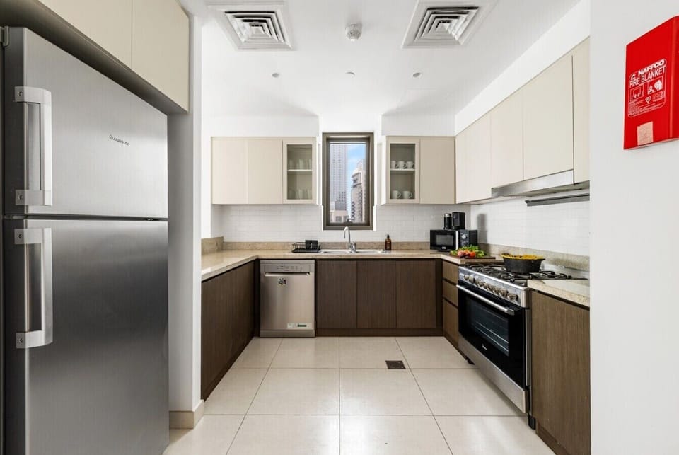 Fully equipped kitchen with modern appliances