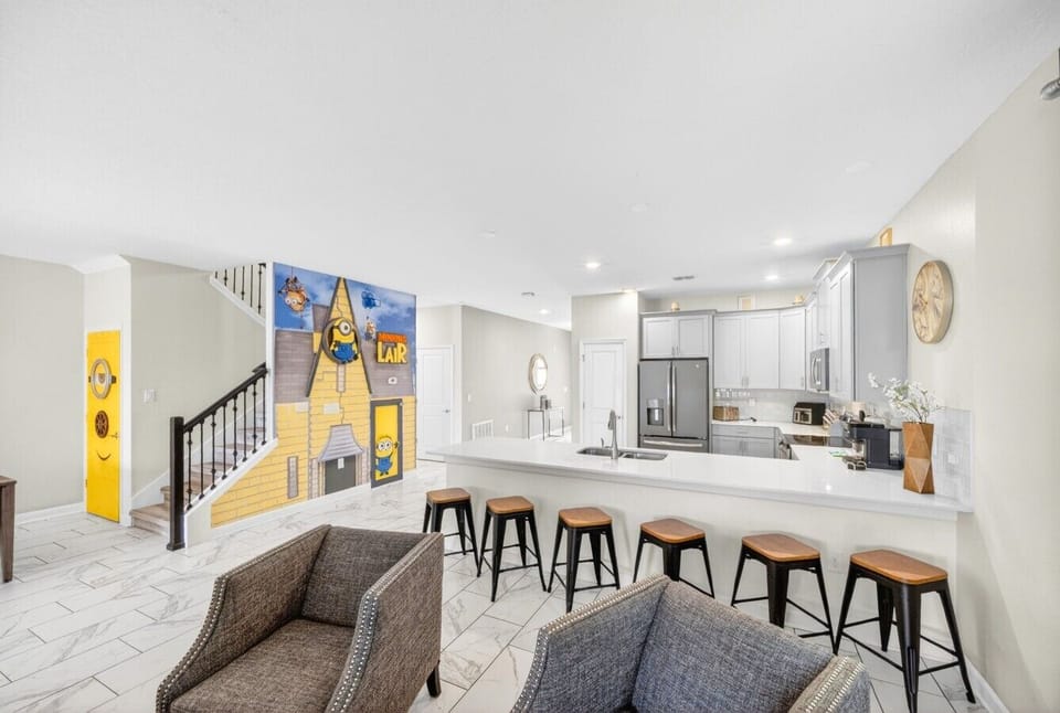 Open kitchen and living