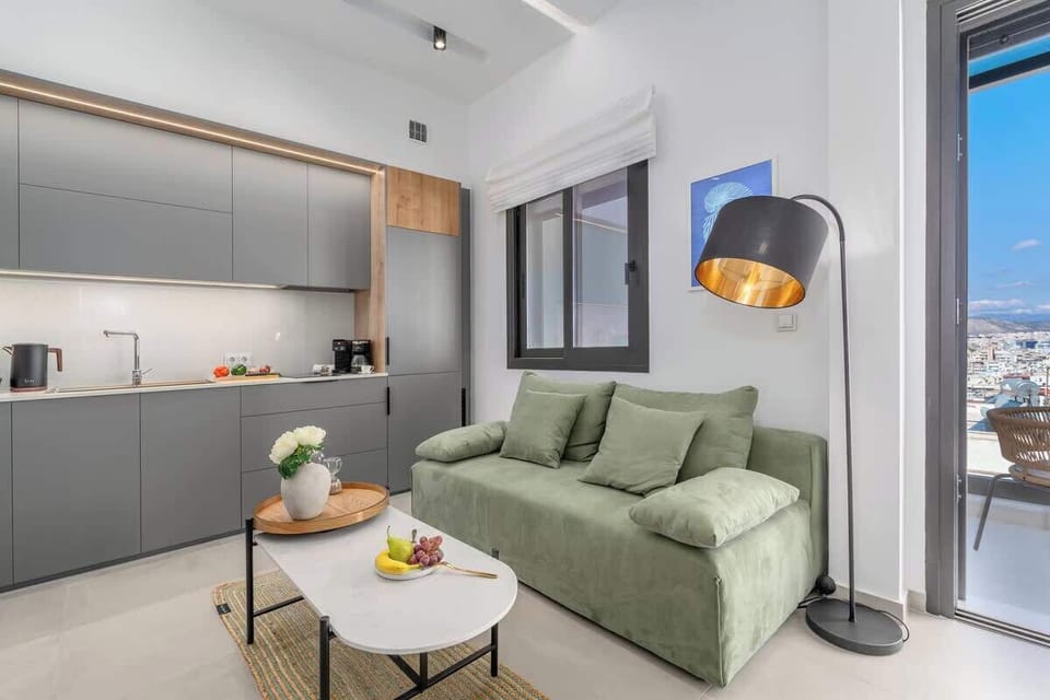 Cozy Living Area with Smart TV and Dining Table