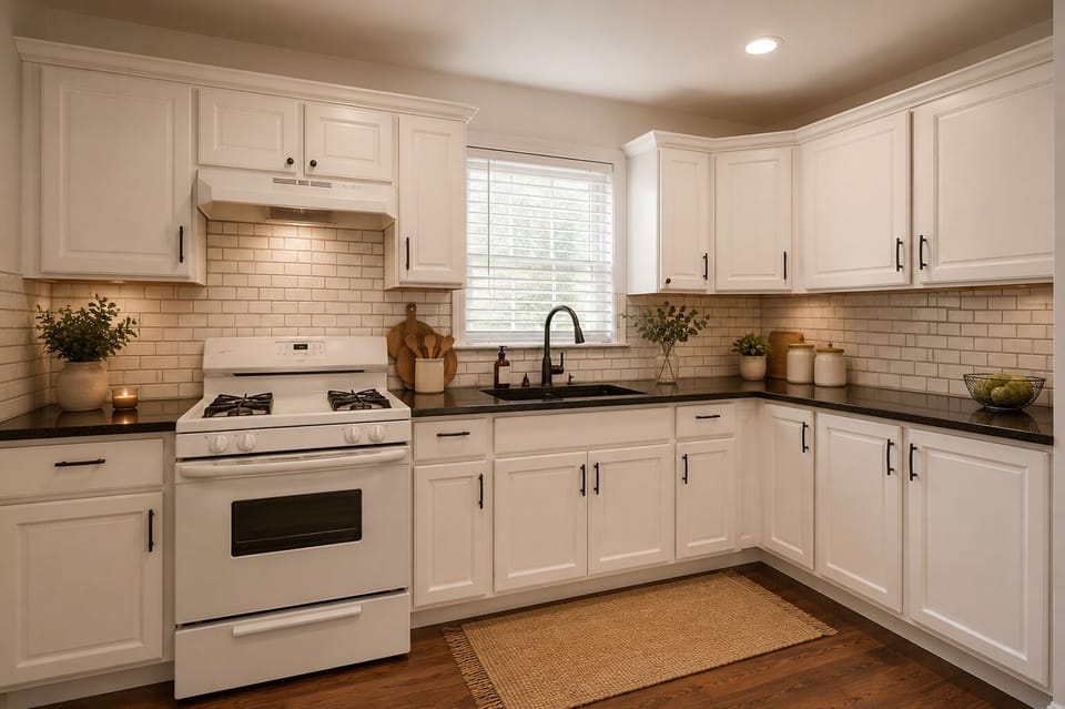 Beautifully updated kitchen with timeless design and charm.