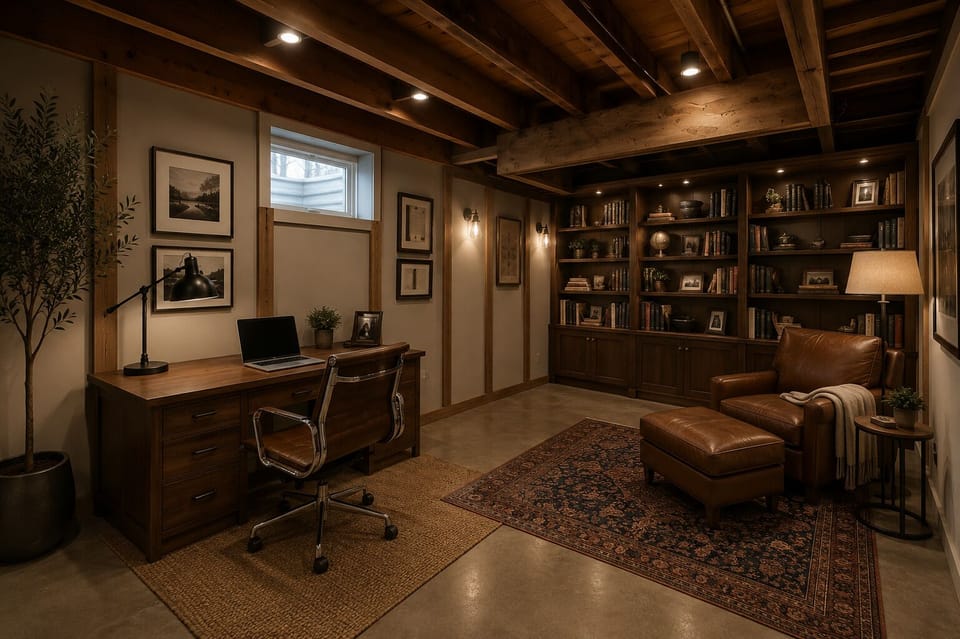 Dedicated workspace and library retreat for focus and productivity.