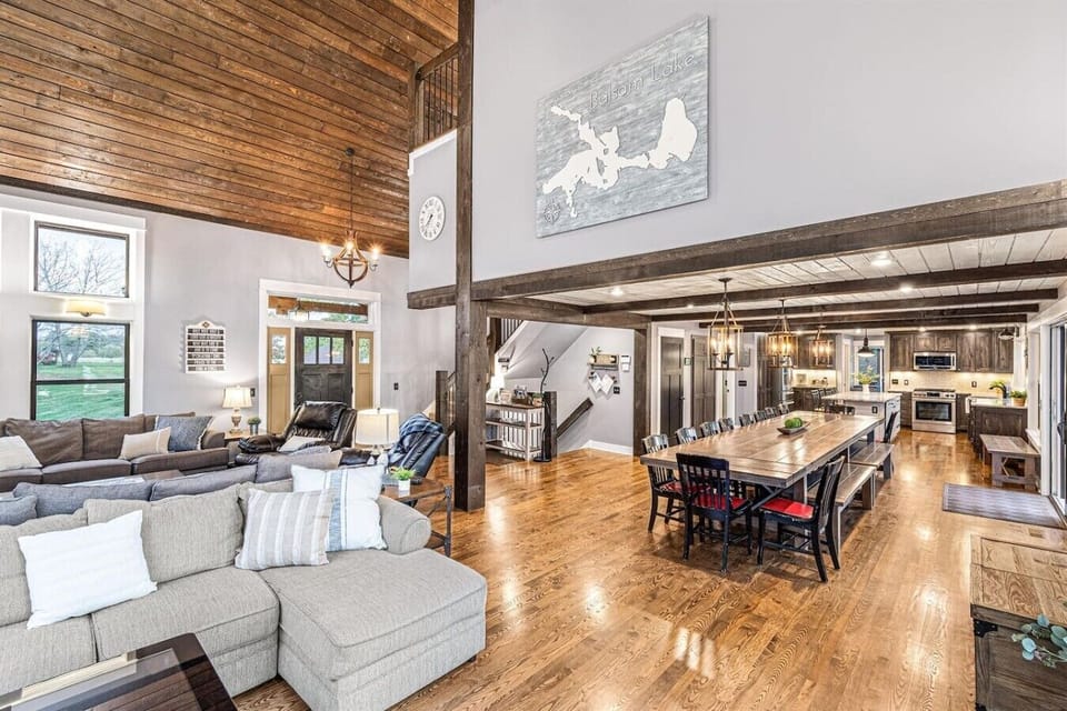 Multiple seating areas create space for everyone to spread out and unwind.