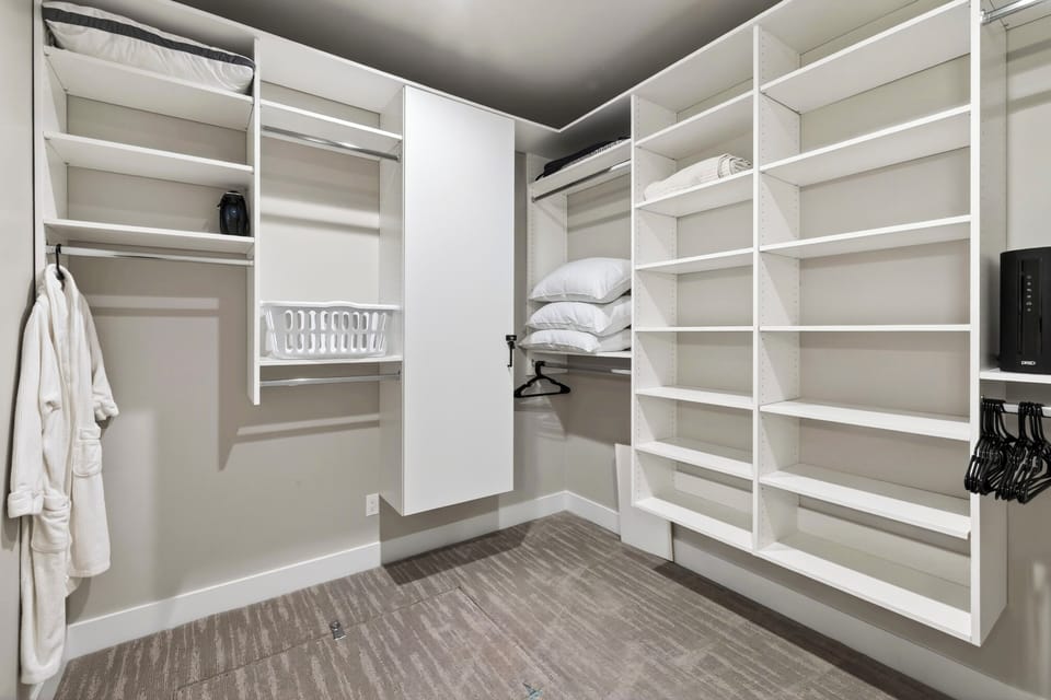 Spacious walk-in closet.
