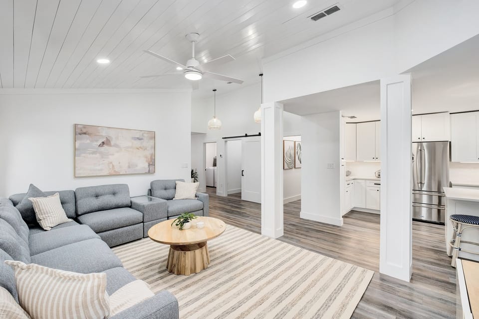 Plush living area with SMART tv
