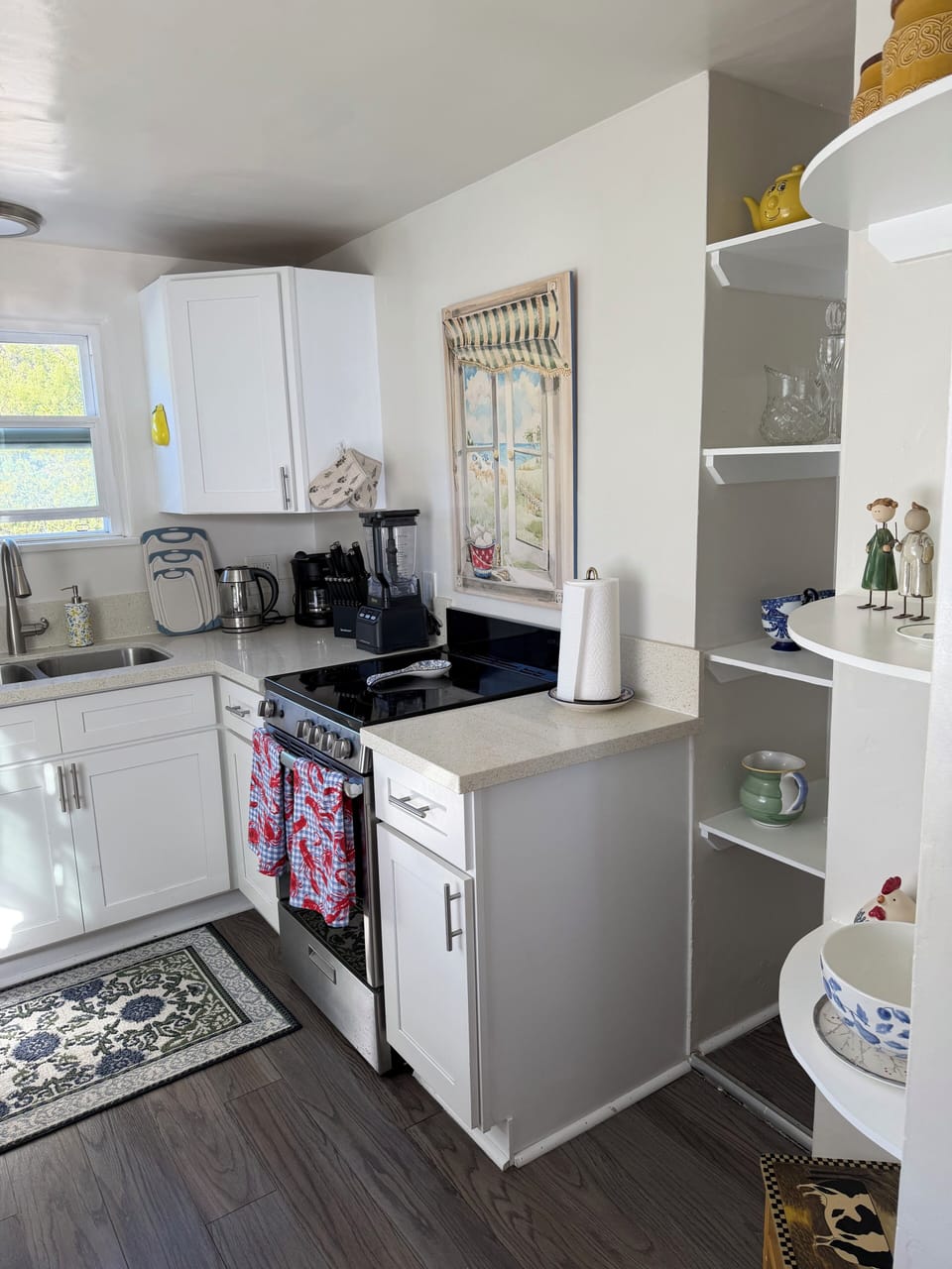 Kitchen, with modern appliances.