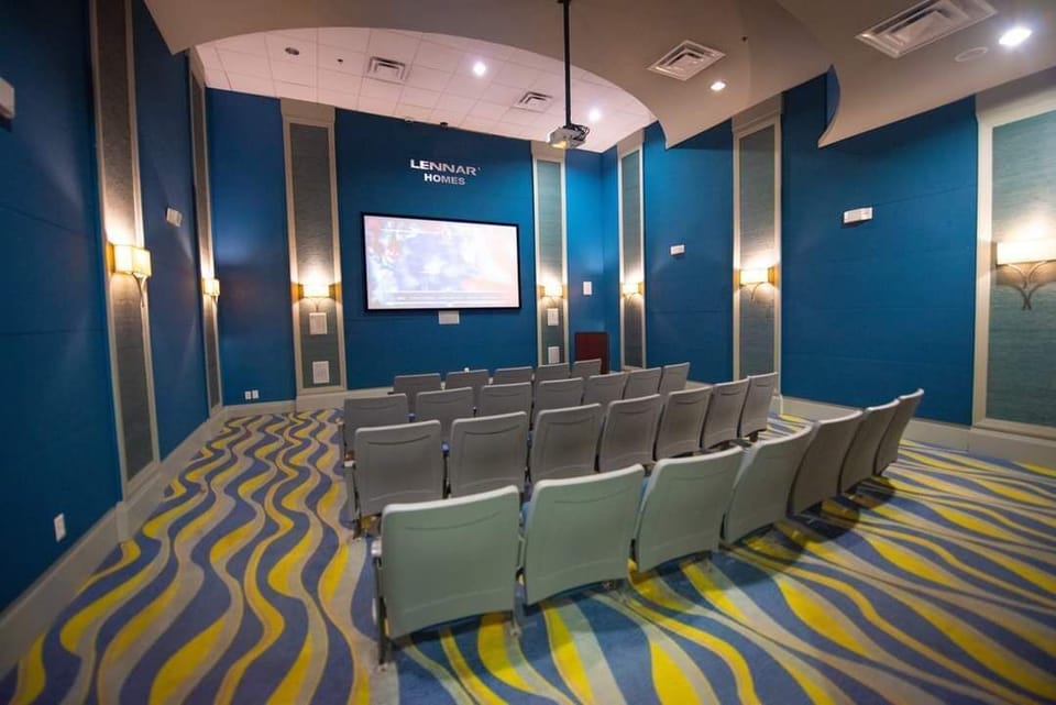 Movie theatre at The Oasis clubhouse. Free access for all guests and free nightly showings! Just a short walk from the house!



