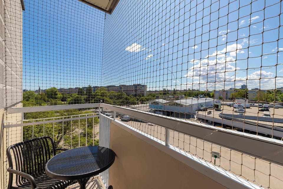 The balcony's peaceful ambiance is ideal for unwinding. 