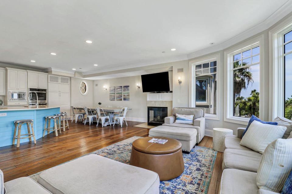 1 Collier Beach Road | Main Living room w/ fireplace and tv - 1 Collier Beach Road | Main Living room w/ fireplace and tv