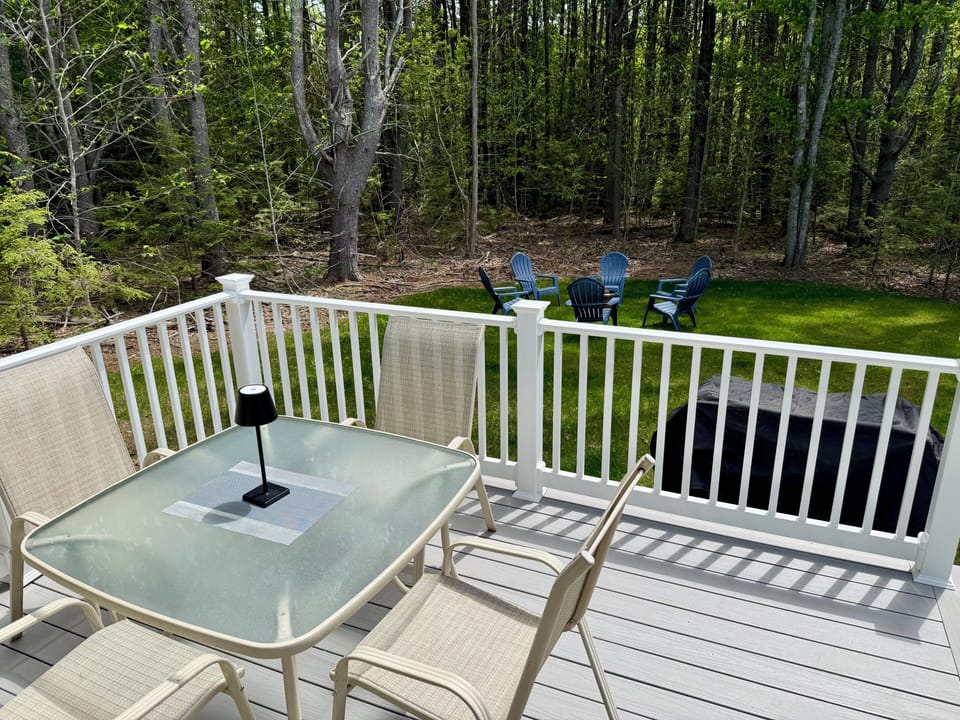 Back deck with grill & fire pit