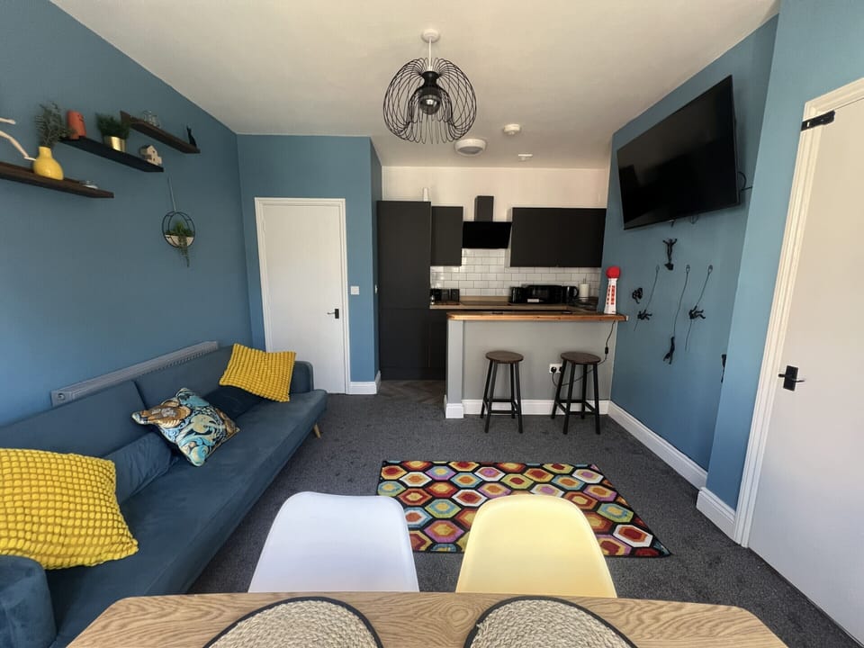 Living room and kitchenette