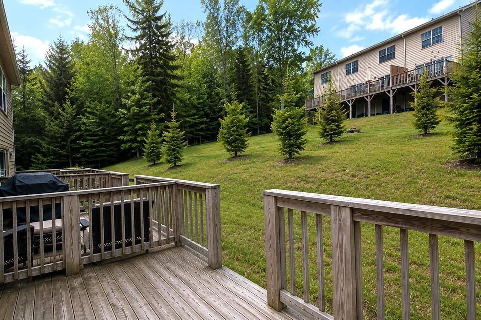 Relax on the deck and enjoy the surrounding outdoor space.