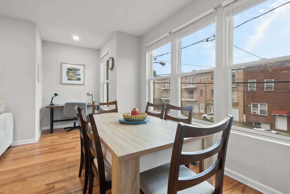 Open dining area conveniently connected to the living space for easy gatherings.