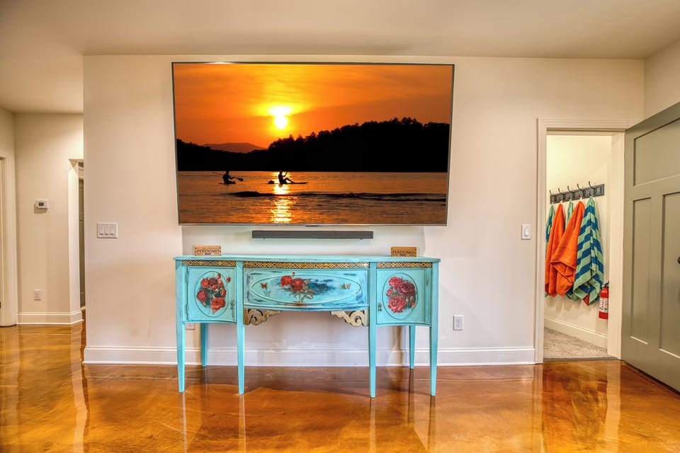 Large TV in the second living room for movies and game nights.