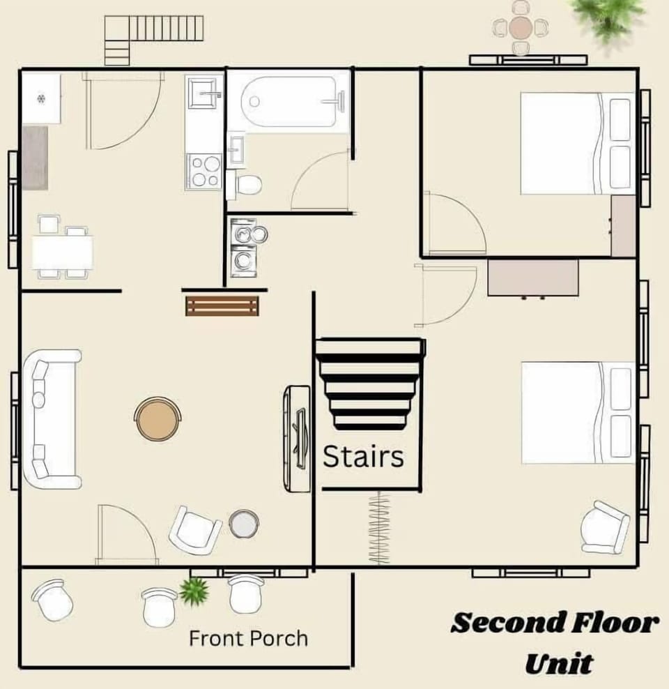 Floor plan of the apartment — not to scale, but it provides a good idea of the layout.