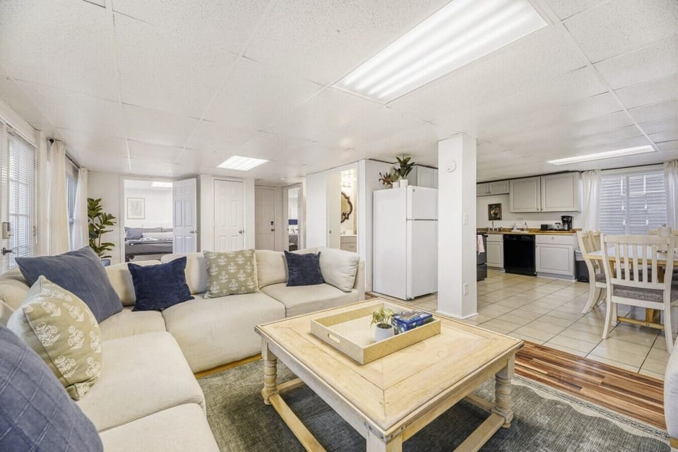 The layout of the apartment is open and inviting