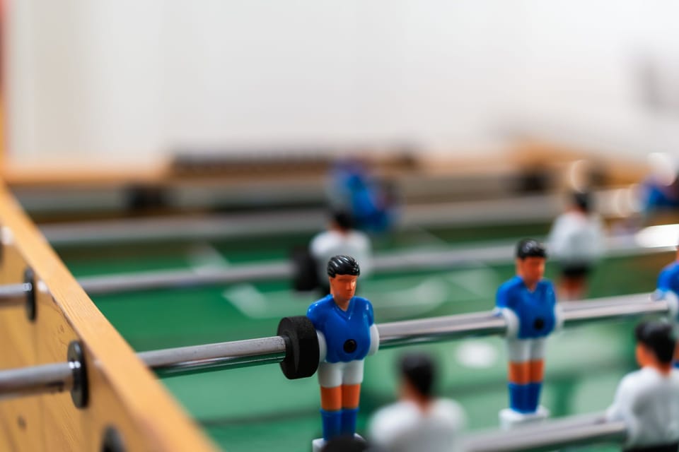 Perfect your skills on the foosball table with family and friends.