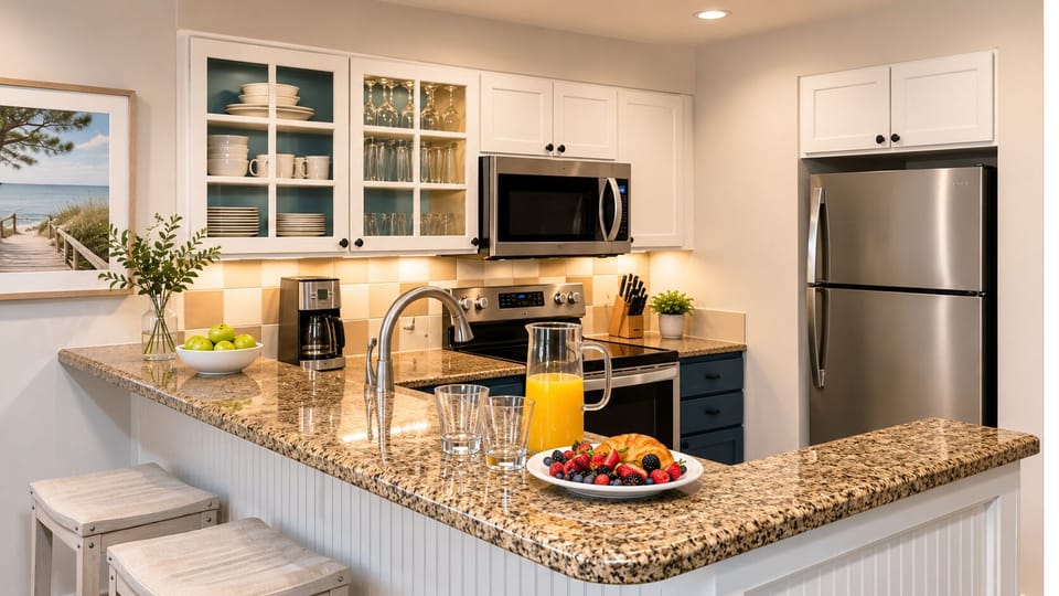 Fully Equipped Kitchen. Utensils, Dishes, pots/pans provided, coffee maker