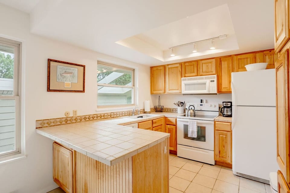 Kitchen island and dining area