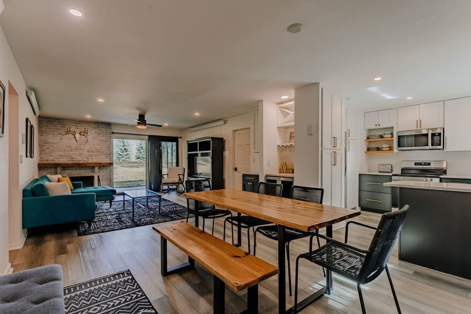 Open living and dining area