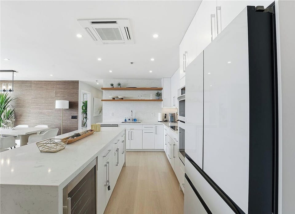 Modern White Kitchen with Island