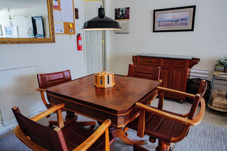 Game Table w/ seating for 8 with Granite top Buffet Cart / Drink Cart with game