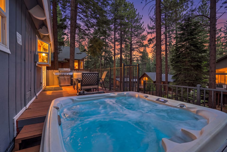 Hot Tub on the Deck at Sunset