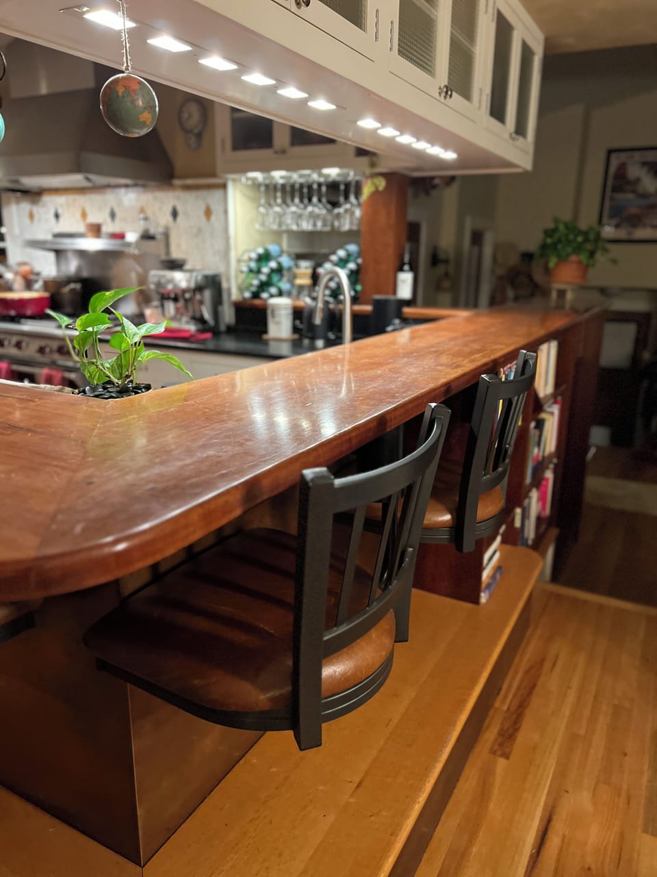 The breakfast bar - with three swing out seats