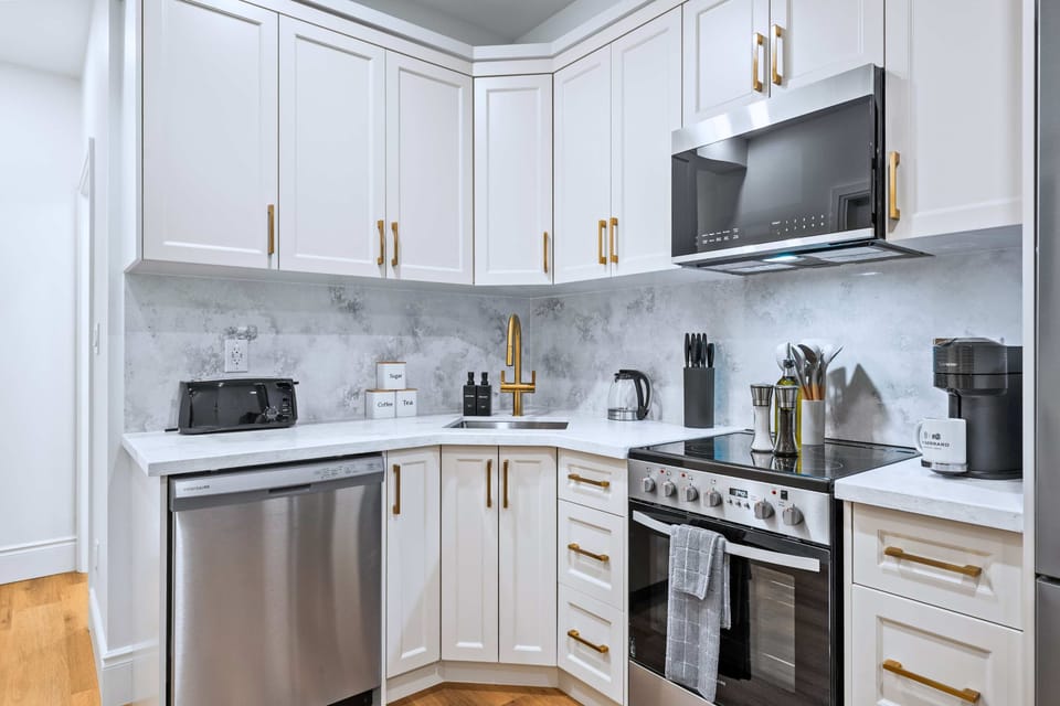 Prepare meals with ease in this functional kitchen space.