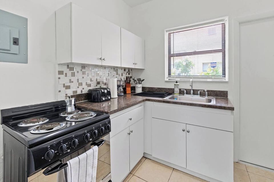 Microwave and fridge included.