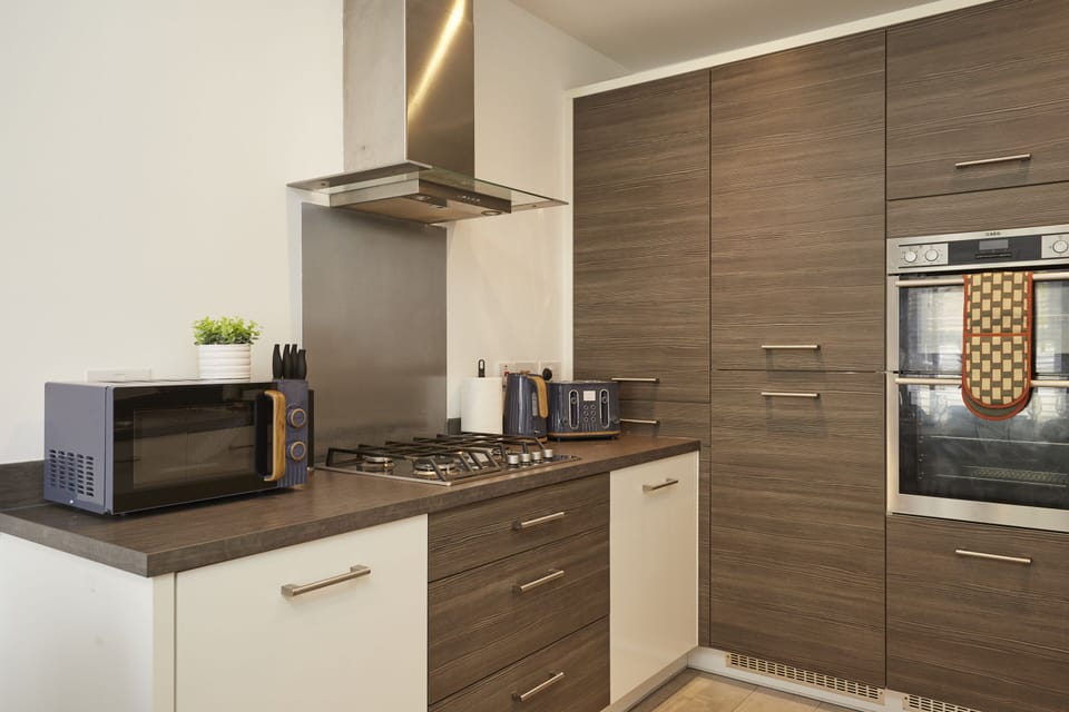 Stylish kitchen featuring modern appliances.