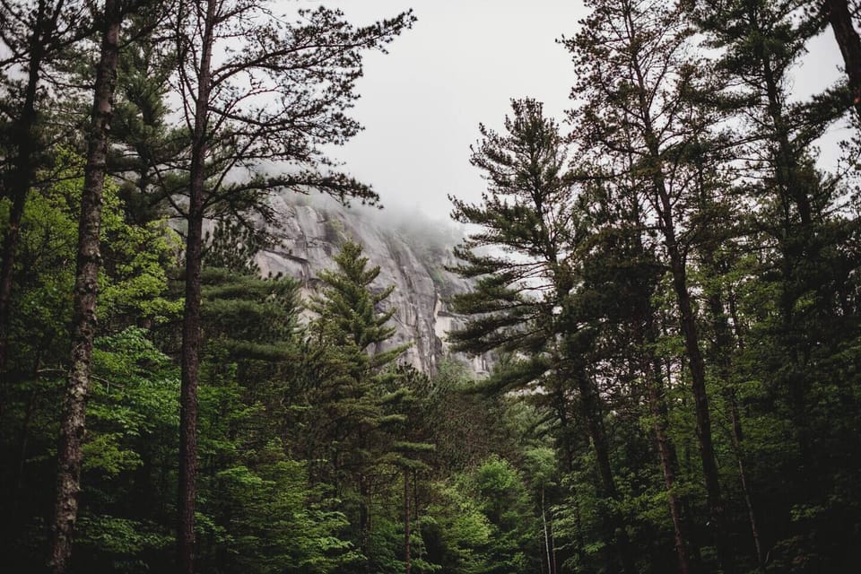 Cathedral Ledge peeks through the trees just 11 mins away from the house.