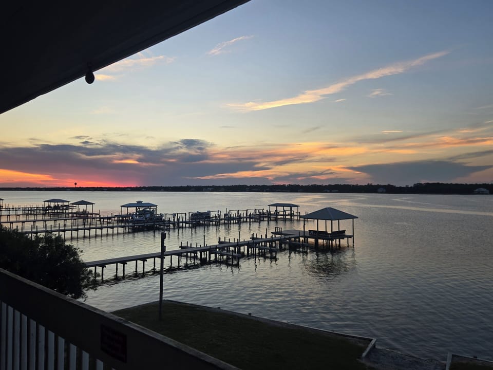 beautiful, peaceful sunset from the balcony
