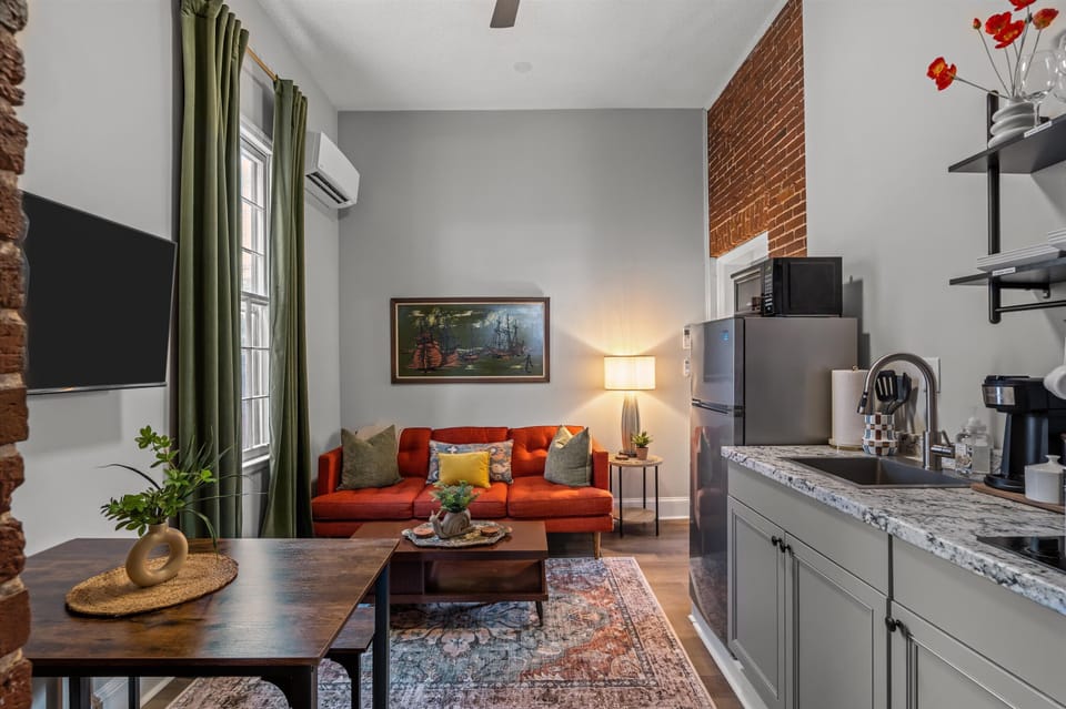 Private living area and kitchen