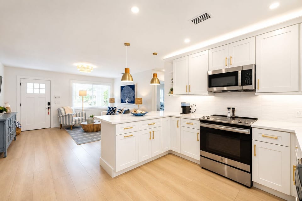 Renovated kitchen is fully stocked with all your kitchen accessories