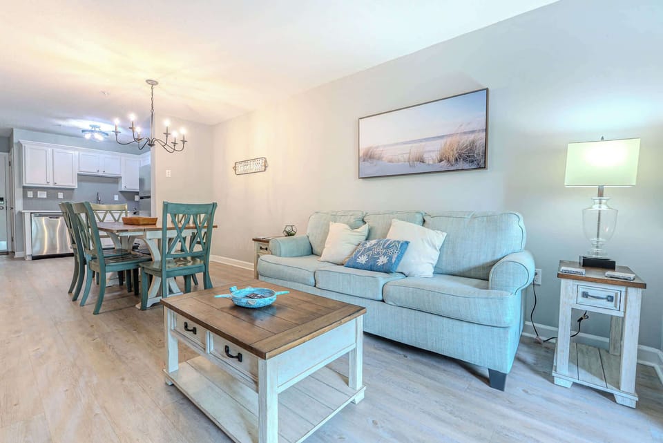 Comfortable living room with seating for relaxing after a day outdoors!