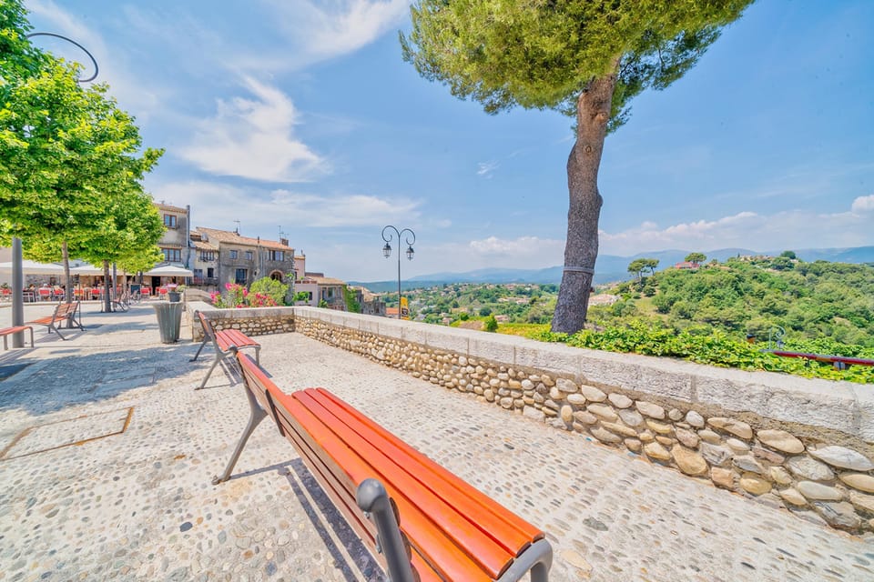 Square high up in the historic village with amazing views