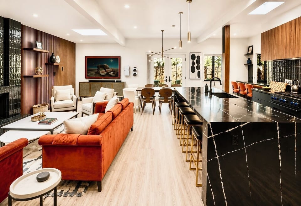 Open concept kitchen and living space