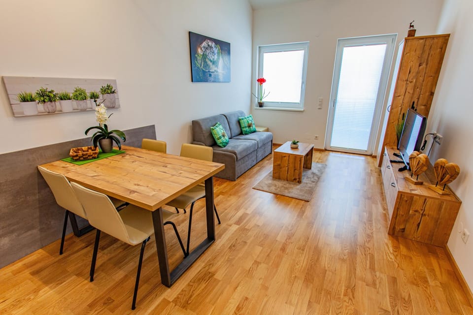 Living room and dining area