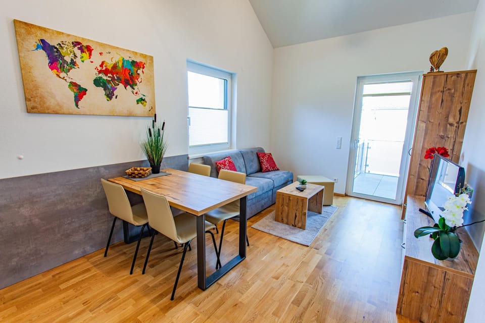 Living room and dining area