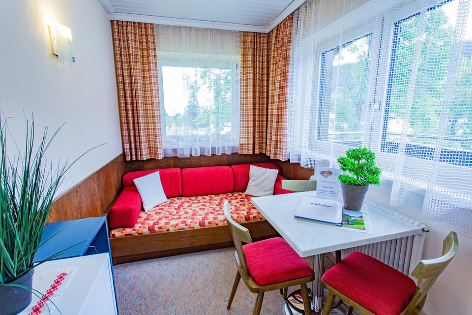 Sofa bed and dining area