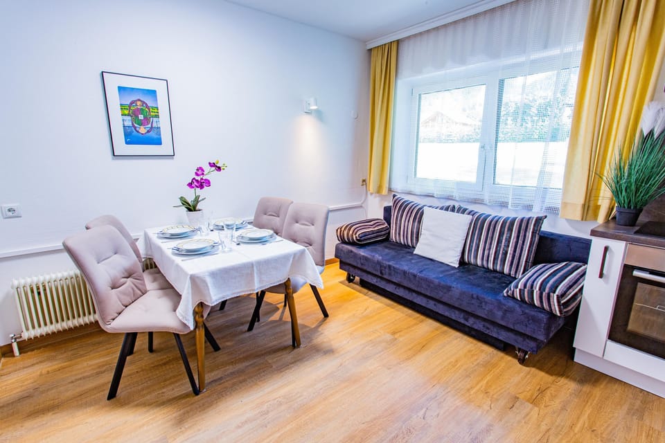 Living room and dining area